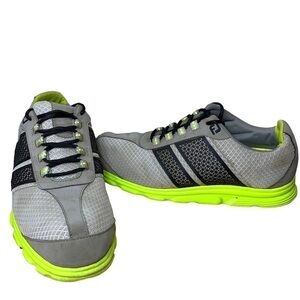 Footjoy Superlites Golf Sneakers Men's 10 w Gray Green Spikeless Shoes 58118
